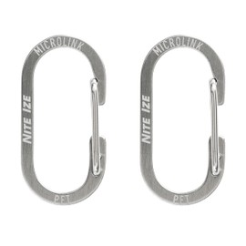 Nite IZE MicroLink Pet Tag Carabiner, Stainless Steel Cat and Dog Tag Clip, 2 Count (Pack of 1)