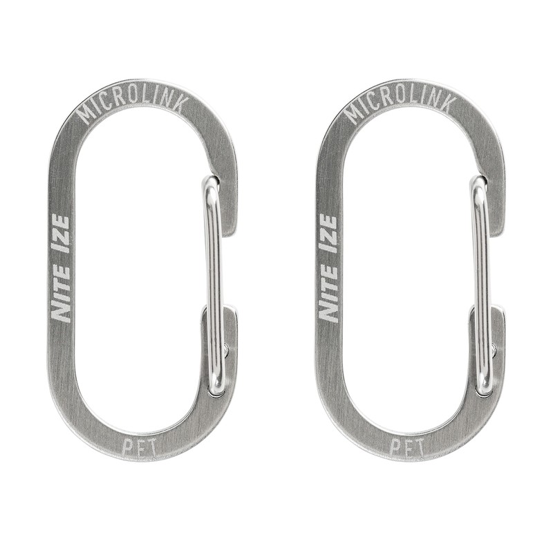 Nite IZE MicroLink Pet Tag Carabiner, Stainless Steel Cat and
