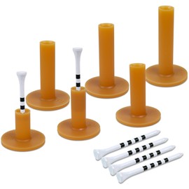 TROLLBIRD Premium Rubber Golf Tees for Mats Golf Tee Holder for Driving Range Simulator Hitting Mats and Outdoor Training 6 Sizes Rubber Tees & 6pcs 3-1/4 Tees (12 Pcs)