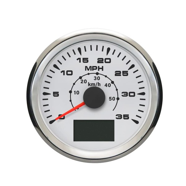 ELING Marine Auto GPS Speedometer Speedo Velometer 0-35MPH 0-55KM/H Odometer Mileage Backlight 85mm