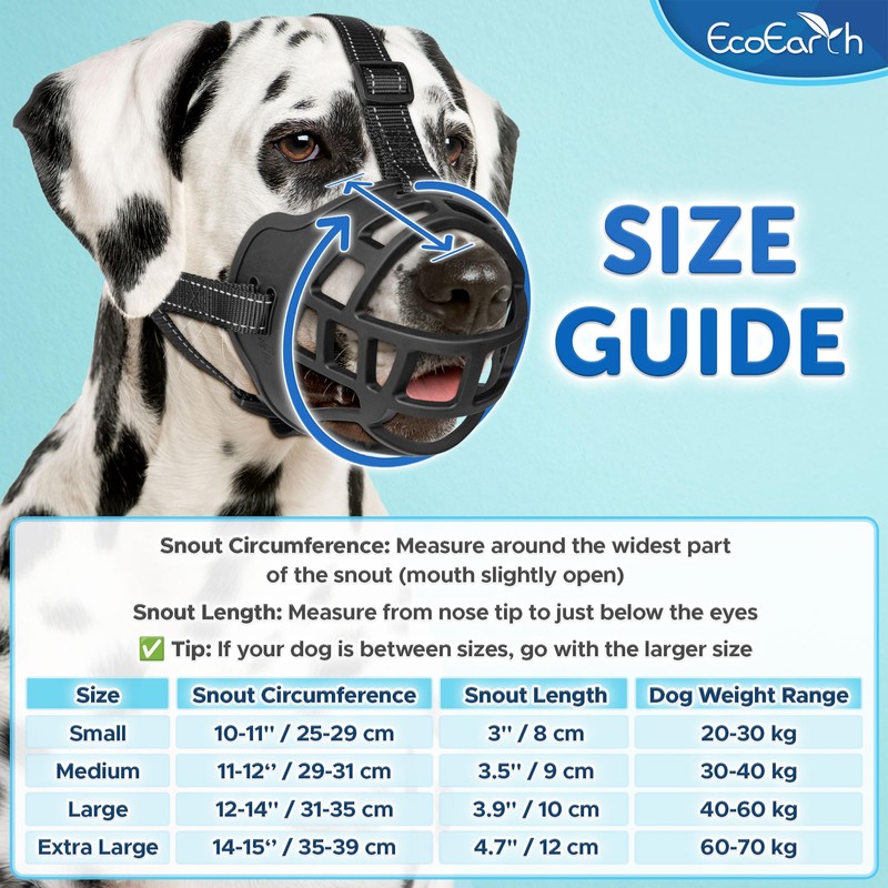 EcoEarth - Dog Muzzle - for Extra Large Sized Dogs