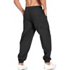 YYA Men's Streetwear Cargo Pants with Flap Pockets & Drawstring