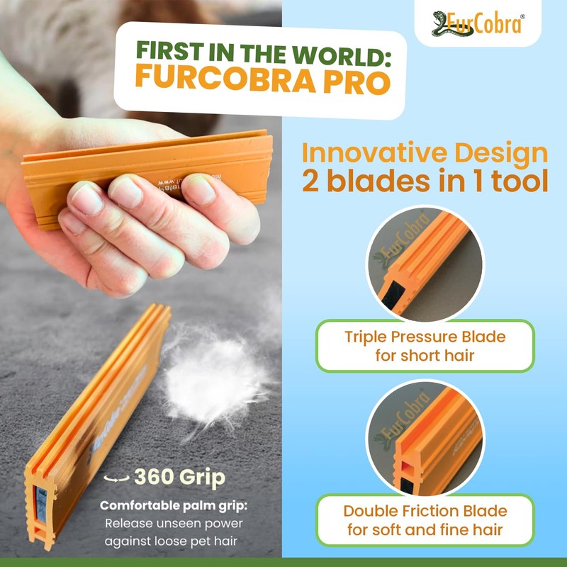 FURCOBRA Pro Pet Hair Remover 4.3” – Dog & Cat