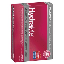 Hydralyte Electrolyte Effervescent Strawberry Kiwi 60 Tablets Exclusive Size