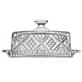 Godinger Butter Dish, Glass Butter Dish With Lid, Butter Holder - Dublin Crystal Collection