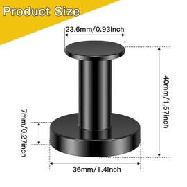 Wukong Noedym Strong Magnets, 36 x 40 mm, Extra Strong Magnetic Holder, Towel Holder, Magnetic Magnets, Black, Magnets with Hooks for Office, Kitchen and Whiteboard, Pack of 2