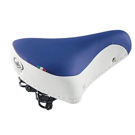Selle Montegrappa Bicycle Saddle Cruiser Bike Saddle Comfort Saddle SM 08 F in 6 Colours Skai Italy White Blue