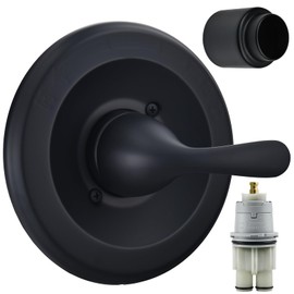 Replacement for Delta Classic 13 Series Single-Function Shower Handle Trim Kit, T13020 Matte Black Shower Handle, Compatible with R10000 Series Shower Valve, Including RP46074 Shower Cartridge
