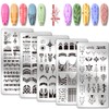 PH PandaHall 5pcs French Nail Art Schablonen, Gemischte Linie Nagel
