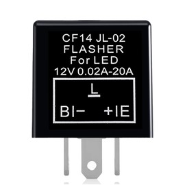 CF14 LED Flasher Relay,3-Pin 12V Universal Electronic Turn Signal Relays,Fix Hyper Flash&Hazard Warning Blink for Cars, Trucks, Motorcycles,Anti-Short Circuit Design,Plug&Play (Fixed CF14)