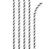 Creative Converting Striped Eco-Flex Bendable Paper Straws-24 Pcs, Black/White, One