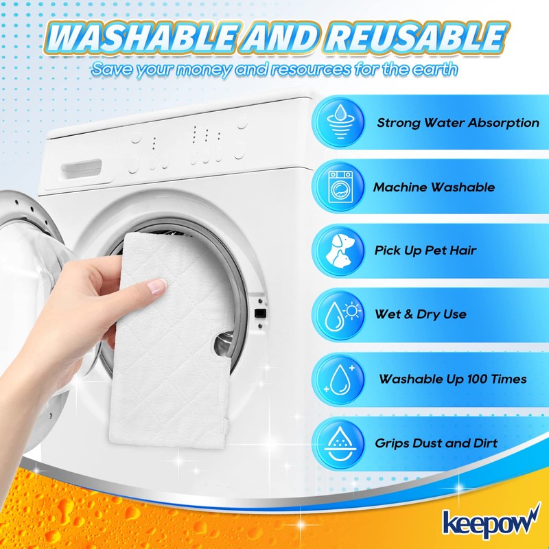 KEEPOW Steam Mop Replacement Pads for Shark Steam Pocket Mop