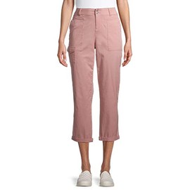 Women's Cargo Capri Pants (Pink, 12)