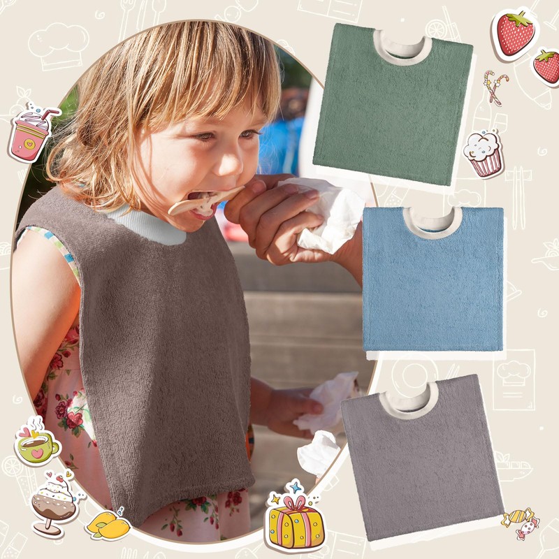 Foaincore 6 Pcs Pullover Baby Bibs Cotton Terry Toddler Absorbent