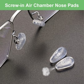 Mr.ZzjOOj Eyeglasses Nose Pads, Upgraded Soft Silicone Air Chamber Eyeglass Nose Pads, 6 Pairs of Screw-in 15mm Glasses Nose Pad Set with Screws and Micro Screwdriver