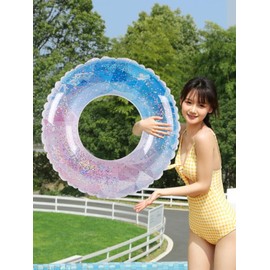 浮き輪 星空タイプ うきわ キラキラ O型 浮輪 かわいい 大人 子供 プール フロート 海水浴 水遊び 夏休み 旅行 アウトドア レジャー 空気入れ スイミング 直径60/70/80/90CM (70#（适用于40-80斤）)