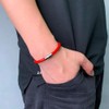 ZENSE - Braided Leather Bracelet for Men in red Color