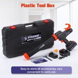 VISHIGH Cordless Caulking Gun, 21V Electric Caulk and Adhesive Gun for 10oz-20oz/300-600ml Cartridges and Sausage Packs with 2 Battery and Anti-Dripping VH-CG01