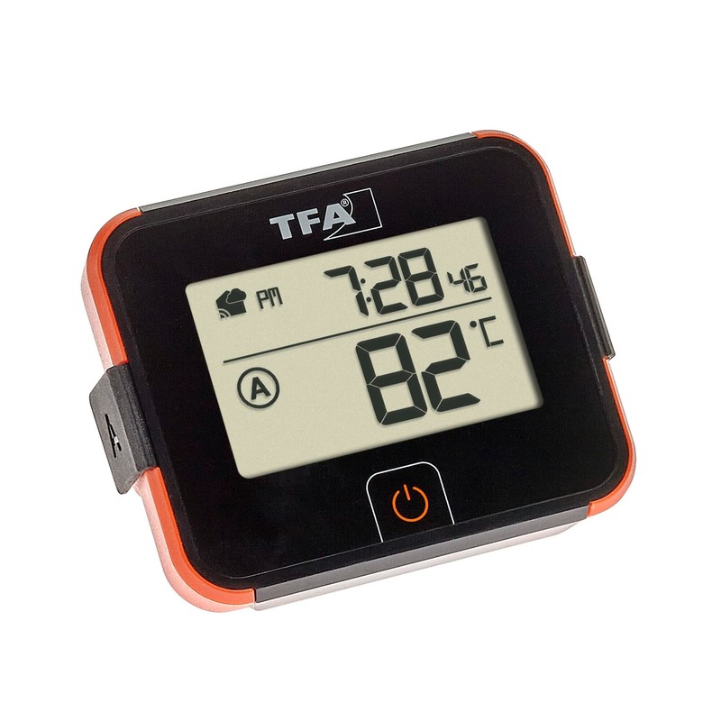 TFA Dostmann BBQ Thermometer Transmitter View, 14.1514.10, 2 Temperature Sensors