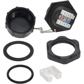 InstallerParts CAT6 RJ45 Shielded Panelmount Punch Down Jack with Dust Cap IP67 Water Resistant