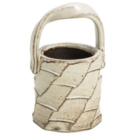 Shigaraki Ware MR-M140 Hechimon Vase, Flower Base, Single Vase, Handed, White, Shaved Pottery