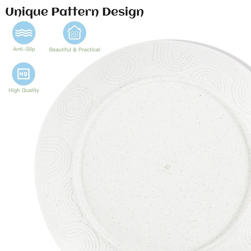 Homienly Wheat Straw Dinnerware Set,40-Piece Dish Set for 8, Dinner