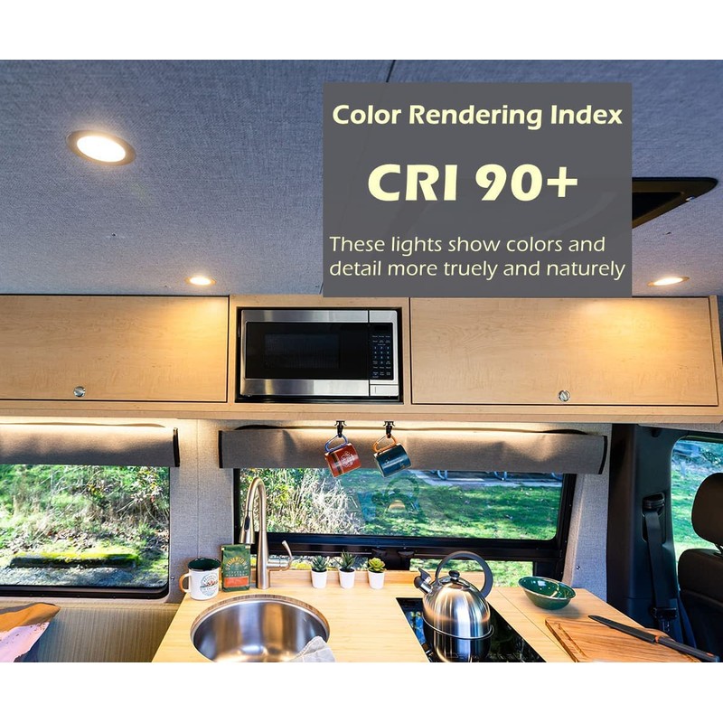 12V 3W RV Boat Ceiling Lights Recessed Cabinet Dome Lights