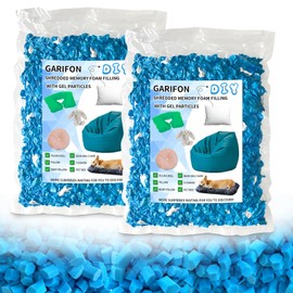 Garifon Garifon 10lbs Bean Bag Filler, Bean Bag Filling, Pillow Bean Bag Stuffing, Shredded Memory Foam Filling, Punching Bag Filler, Foam Refill for Couch/Stuffed Animal Stuffing, Added Gel Particles