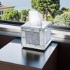 Mirrored Tissue Box Cover Holder, Square Glass Facial Tissue Holder
