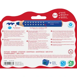 Faber-Castell 110636 Set Grippy, 10 Jumbo Buntstifte für Kleinkinder, leicht abwaschbare Malstifte für Kinder, ergonomische dreieckige Form, dicke Buntstifte, 10mm dicke Mine, Anspitzer Inklusive