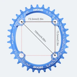DJC Bike Chainring 104mm BCD Round/Oval MTB104BCD7/8/9/10/11/12 Speed Narrow Wide Tooth Aluminum 7075 Ultralight 30T 32T 34T 36T 38T 40 42 DH XC Trail Fat Bike ebike (5# Black Oval, 42 Teeth)