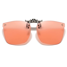 Dooppa Polarized Clip On Sunglasses, UV Protection Clip On Glasses for Women (Orange)