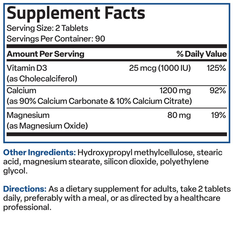 Bronson Calcium 1200 MG Per Serving Sustained Release with Vitamin