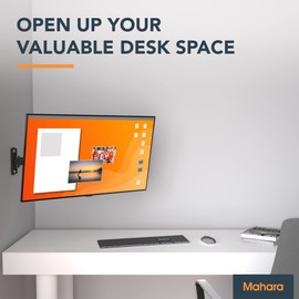 MAHARA Multi-position TV Wall Mount - Black single arm TV bracket with tilt & turn. Suitable for TV & computer monitor screens up to 32". VESA Compatible, Max TV weight 10Kg