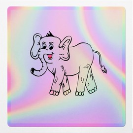Holographic Decal Stickers of Cute Elephant Premium Waterproof Vinyl Decal Stickers for Laptop Phone Accessory Helmet Car Window Mug Tuber Cup Door Wall Decoration NVCVER3g21720HO