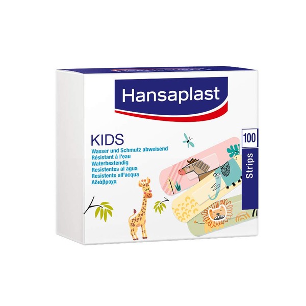 Hansaplast Kids Pack of 100 Children's Plasters Stripes 19 x 72 mm Bulk Pack