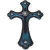 Western Elegance Turquoise Wall Cross – 7.5" Decorative Resin Cross