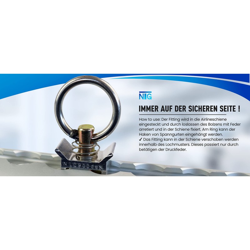 NTG Fitting for Airline Rail with Ring (Pack of 10)