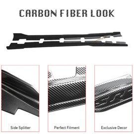 GaofeiLTF Side Skirts Fit for Dodge Charger RT SRT Scat Pack Hellcat 392 2015-2022 Carbon Fiber Look Sideskirt Rocker Panel Extension Body Kit Pair