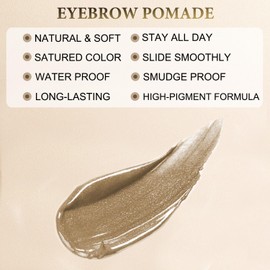LAVONE Kit de Lápiz de Sello de Cejas para Maquillaje de Cejas, Con Lápiz de Cejas Impermeable, Delineador de Ojos, Pomada de Cejas y Brocha de Cejas de Doble Punta - Rubio Oscuro