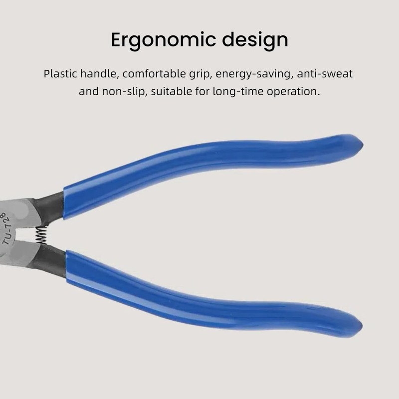 8Inch Diagonal Pliers, Ergonomics Plastic Handle Portable TU-728 Cable Nose
