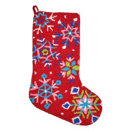Peking Handicraft 31TG876MC Colorful Snowflakes Wool Hook Stocking, 12 x 20 Inch