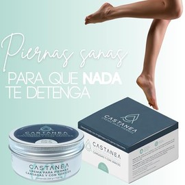 CASTANEA Crema Hidratante para Piernas Cansadas y con Vrices  Manteca de Karit, Castao de Indias, rnica, Centella Asitica, Romero, Alantona, Mentol,  