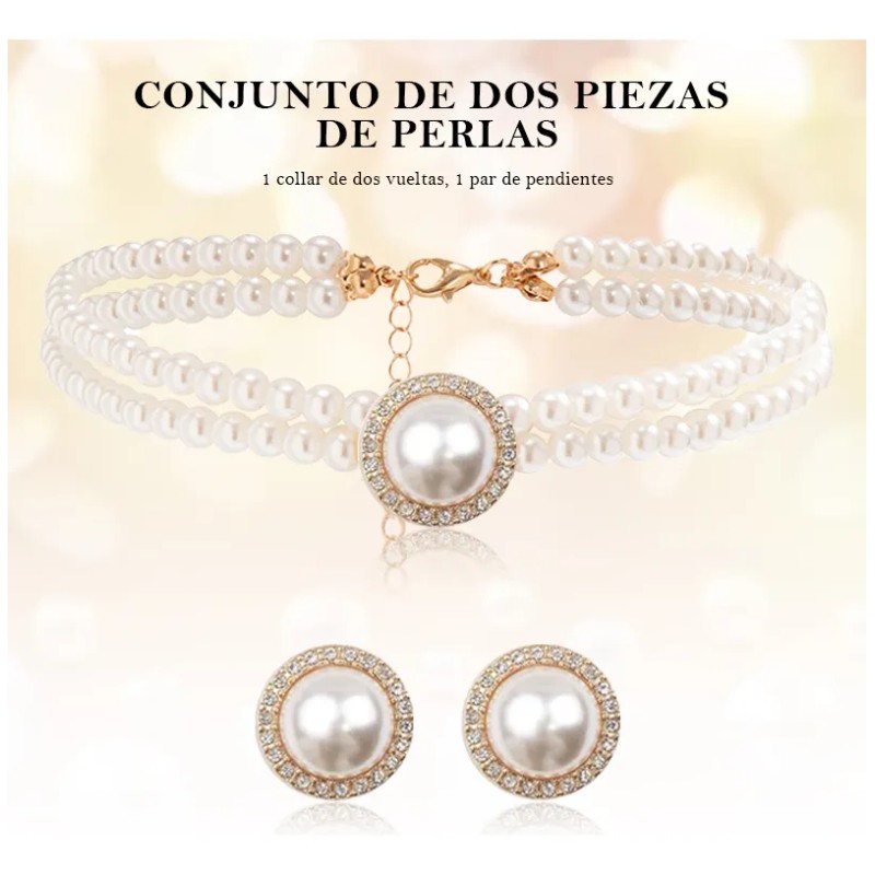 Collar Aretes Para Mujer De Perlas Juego De Joyas Regalos