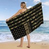 Camo USA Flag Faith Beach Towel, Large Absorbent Quick Dry