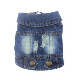 DOGGYZSTYLE Pet Vests Dog Denim Jacket Hoodies Puppy Jacket for Small Medium Dogs