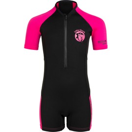 Cressi Little Shark, Wetsuit 2 mm, Muta Shorty Junior Disponibile Corte o Maniche Lunghe Unisex-Bambini, Nero/Rosa, 3/4 Anni
