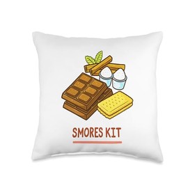 Deliciously Illustrated Chocolate and Marshmallow Smores Kit Throw Pillow