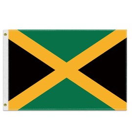 30×45 CM Jamaica Flag,12×18 inch Small 100D Jamaican Nautical Outdoor Banner,Tiny Doube Side Printing Decor For Boat Car Marking Patio Garden With Brass Gromment