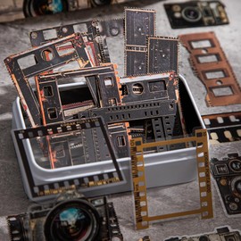 Diuhofart Vintage Scrapbooking Kit, 90 Sheets Time Cinema Theme, Scrapbook Stickers and Decorative Papers Collage Materials, Ephemera for Junk Journal Supplies, Journaling, Crafts Arts, Scrap Booking